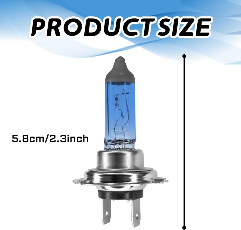 SamWinGear H7 Headlight Bulb H7 Halogen Head Light Bulbs, Ultra White Bright Halogen Headlight Bulb 12V 100W High Beam Low Beam Fog Light Bulbs, Universal Light Lamp for Most Cars, Trucks, SUVs (H7) - Image 2